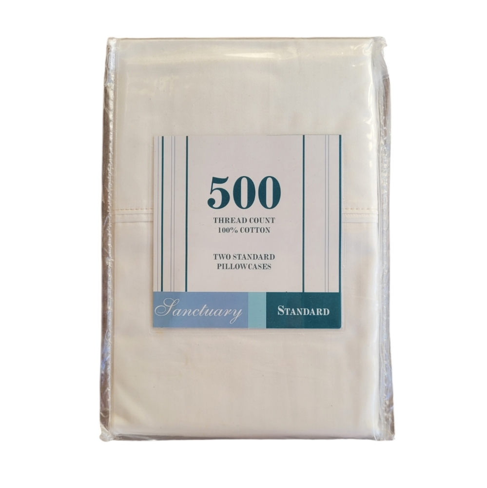 SANCTUARY White 500 Thread Count Standard Pillowcase 2 Pack 20" x 30"